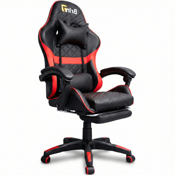 Cadeira Gamer Brin7 Couro Sintético Preto/Vermelho