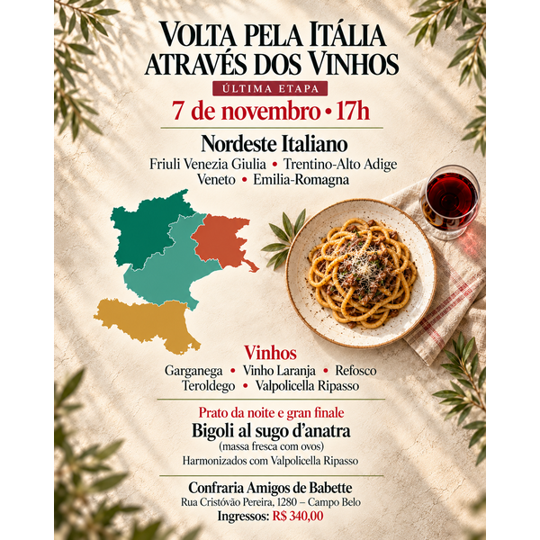 VOLTA PELA ITÁLIA ATRAVÉS OS VINHOS- 