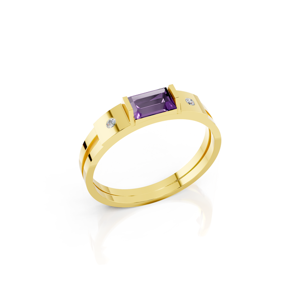 Anel de Formatura  em Ouro Linear