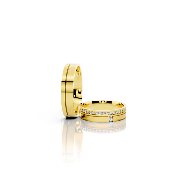 Par de Alianças Excellence Diamond Gold 5mm