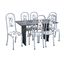 Mesa 6 Cadeiras Paris N39 Granito Luxo Aço Coelho