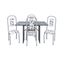 Mesa 4 Cadeiras Paris N39 Granito Luxo Aço Coelho