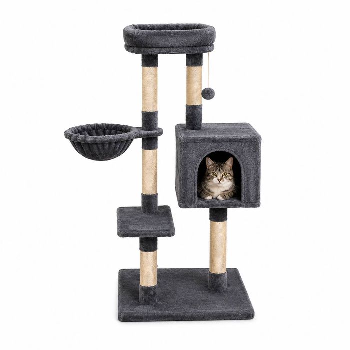 Arranhador Gatos Multinível Casinha Rede Sisal Premium 