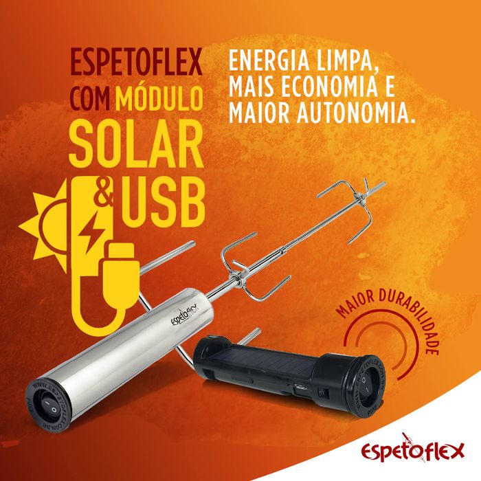 ESPETOFLEX COM MÓDULO RECARREGÁVEL USB/SOLAR
