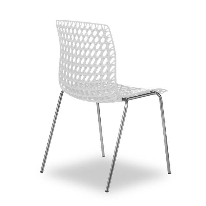 Conjunto com 4 Cadeiras Moiré White