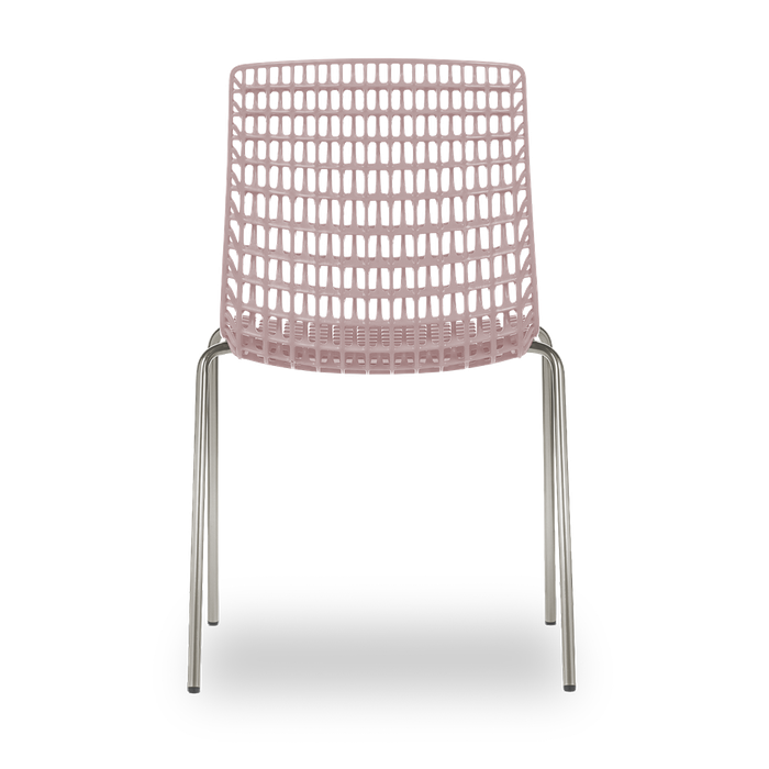 Conjunto com 4 Cadeiras Moiré Rosé