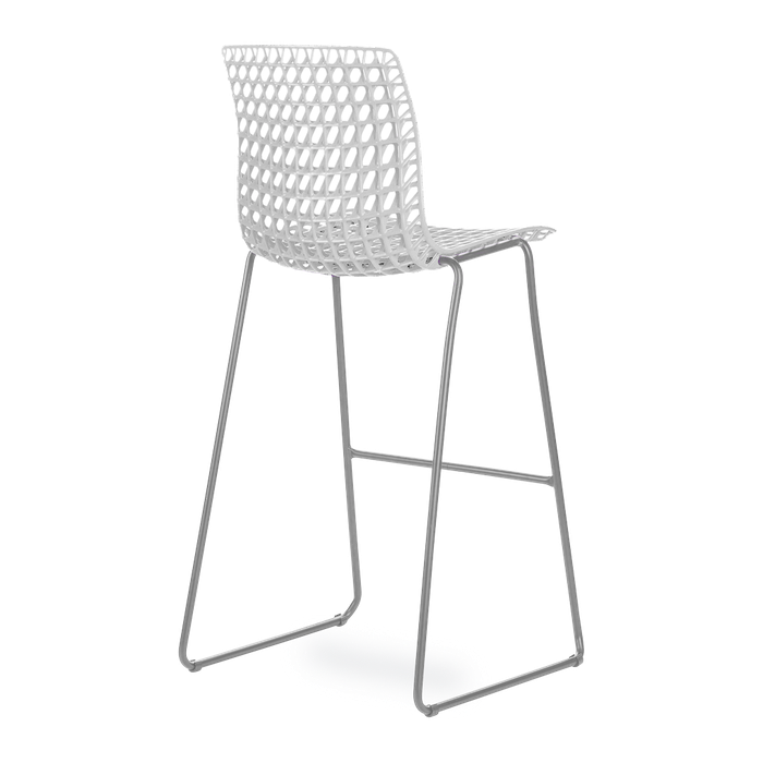 Conjunto com 4 banquetas Moiré White