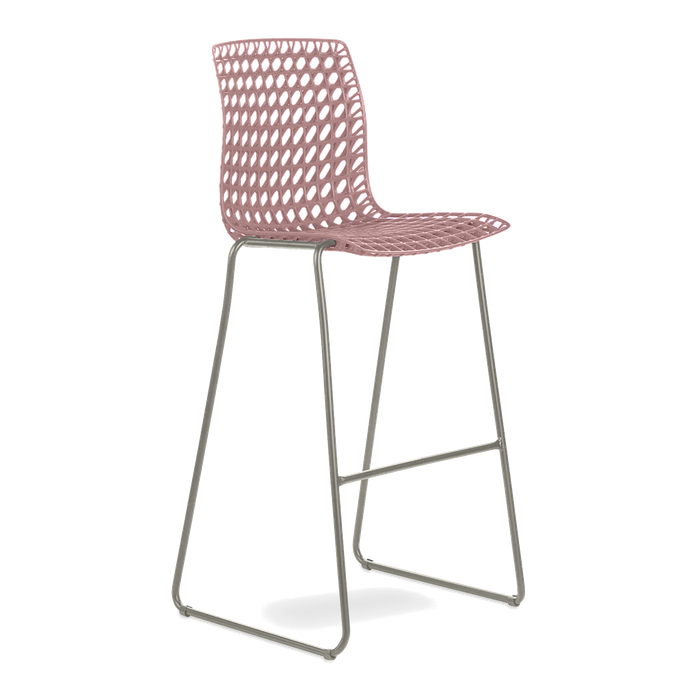 Conjunto com 4 banquetas Moiré Rosé