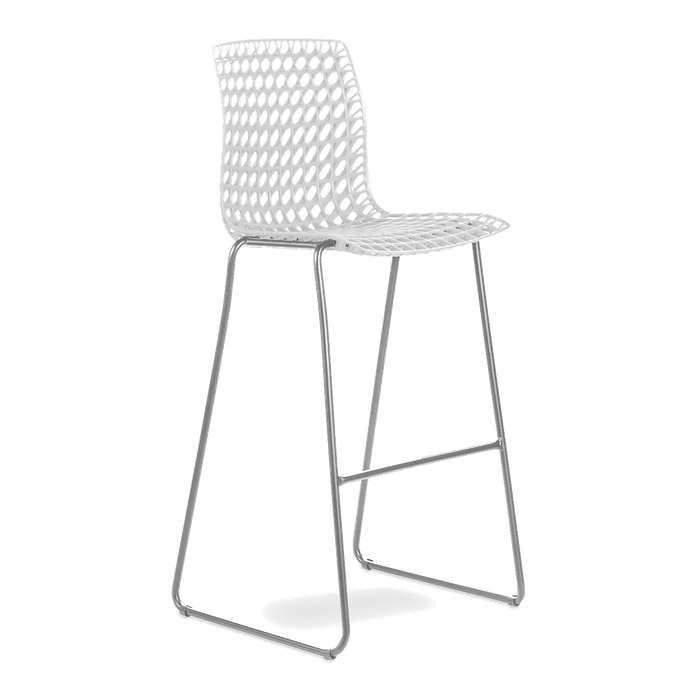 Conjunto com 4 banquetas Moiré White