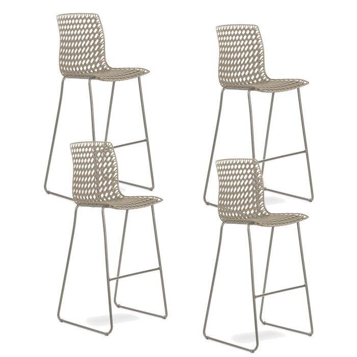 Conjunto com 4 banquetas Moiré Areia