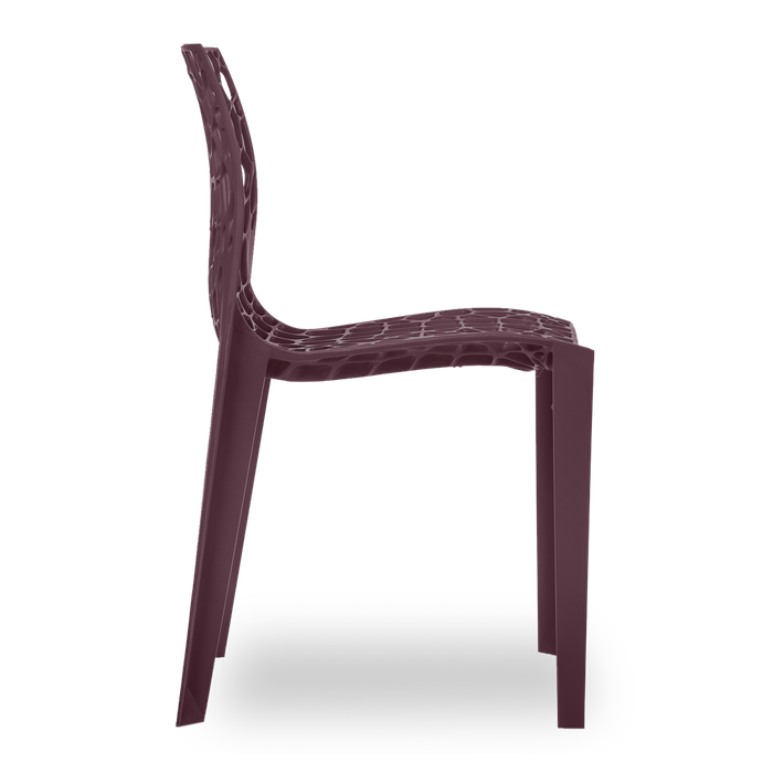 Conjunto com 4 Cadeiras Coral Vinho