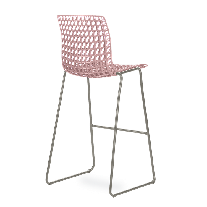 Conjunto com 4 banquetas Moiré Rosé