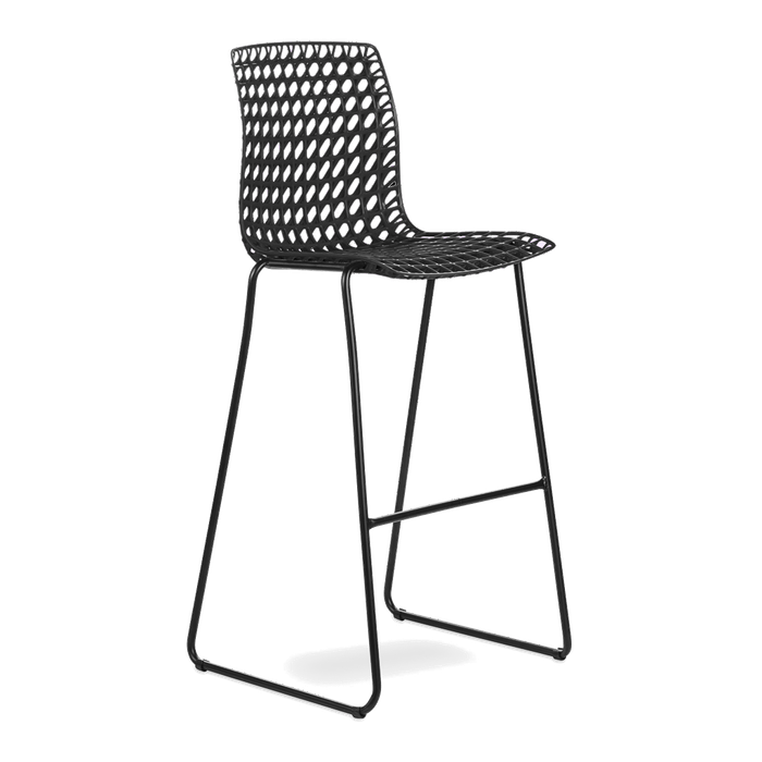 Conjunto com 4 banquetas Moiré All black