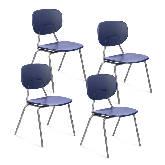 Conjunto com 4 Cadeiras Fixas Valentina Dark Blue