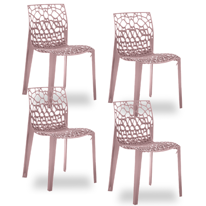 Conjunto com 4 Cadeiras Coral Rosé