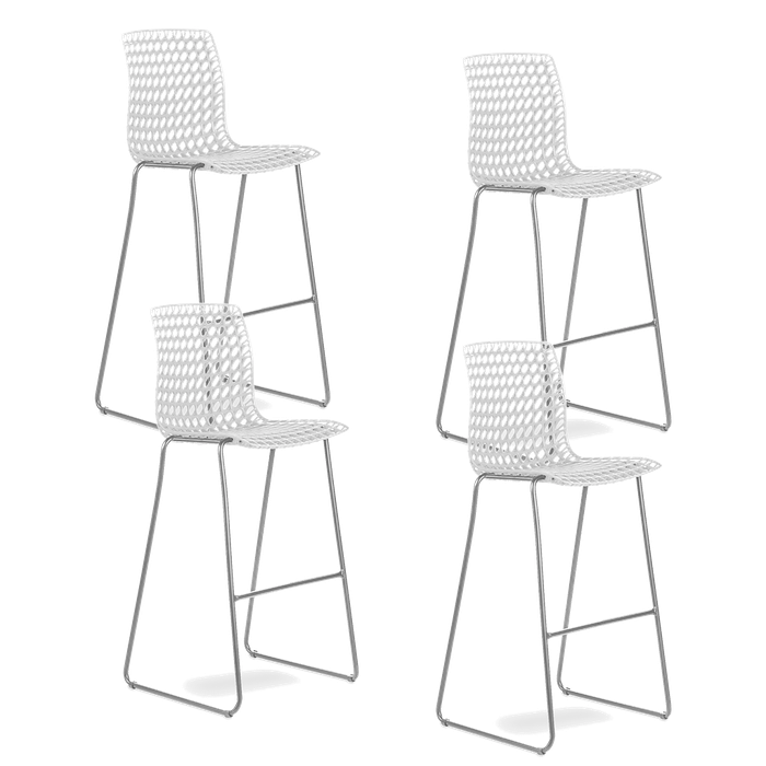 Conjunto com 4 banquetas Moiré White