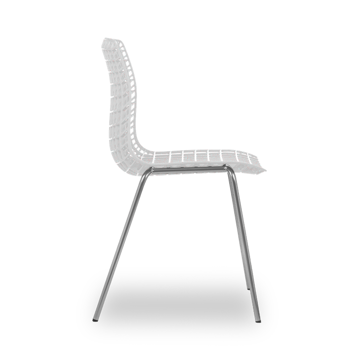 Conjunto com 4 Cadeiras Moiré White