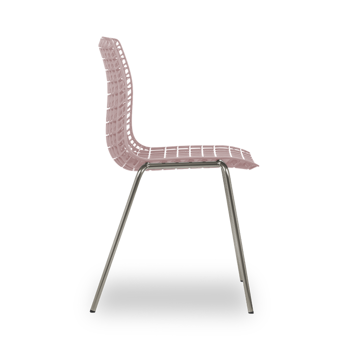 Conjunto com 4 Cadeiras Moiré Rosé