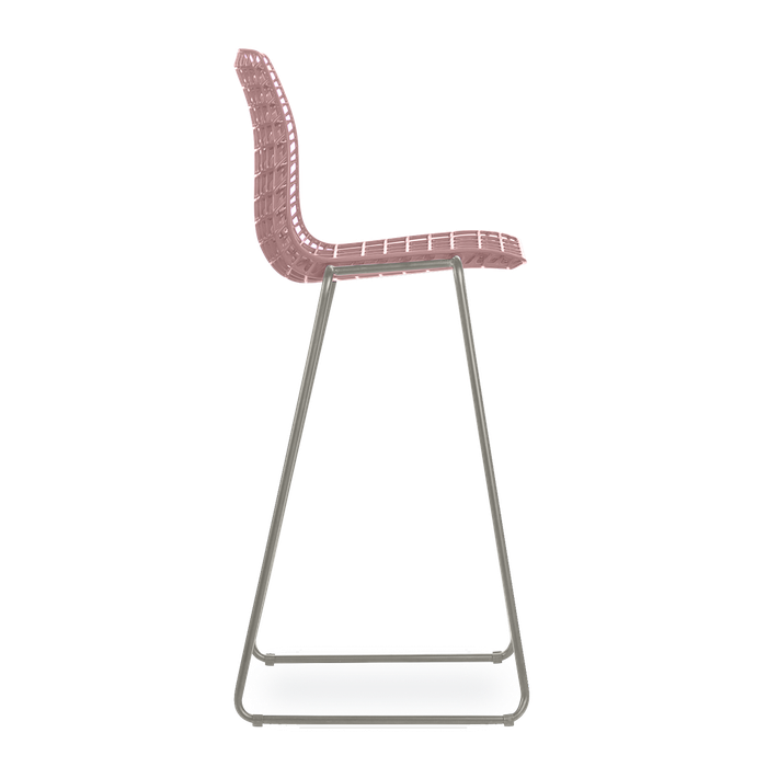 Conjunto com 4 banquetas Moiré Rosé