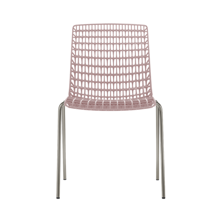 Conjunto com 4 Cadeiras Moiré Rosé