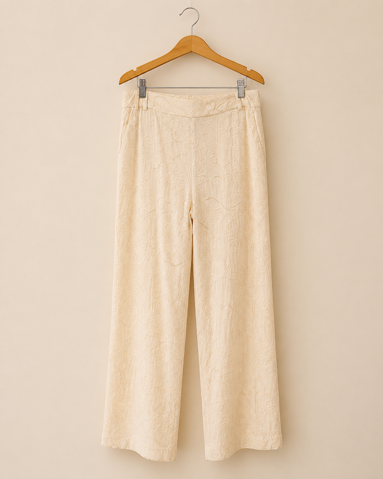 Calca Pantalona Bordada