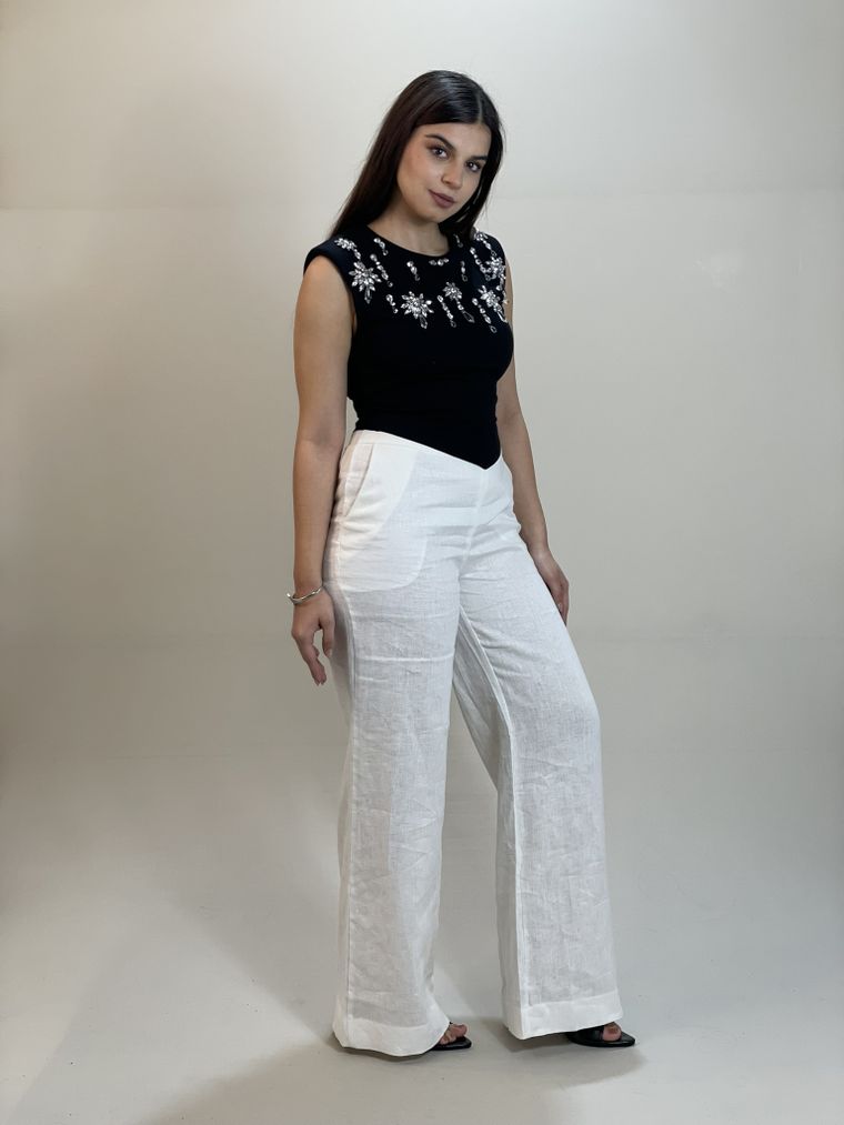 Calca PantalonaLinho Lux Branca