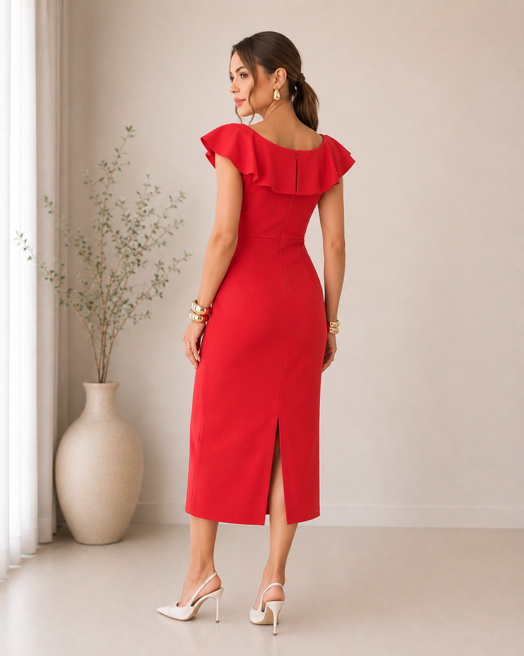 Vestido Md C\\ Babado Gola