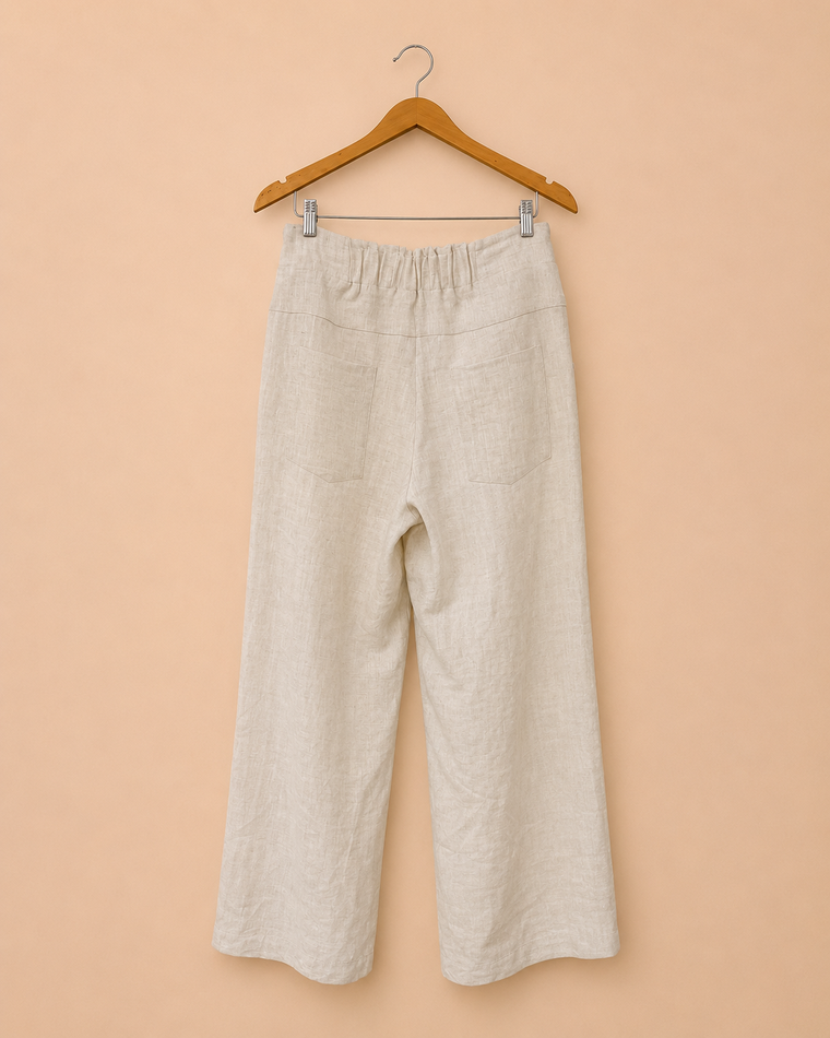 Calca Pantalona Linho Lux Cru