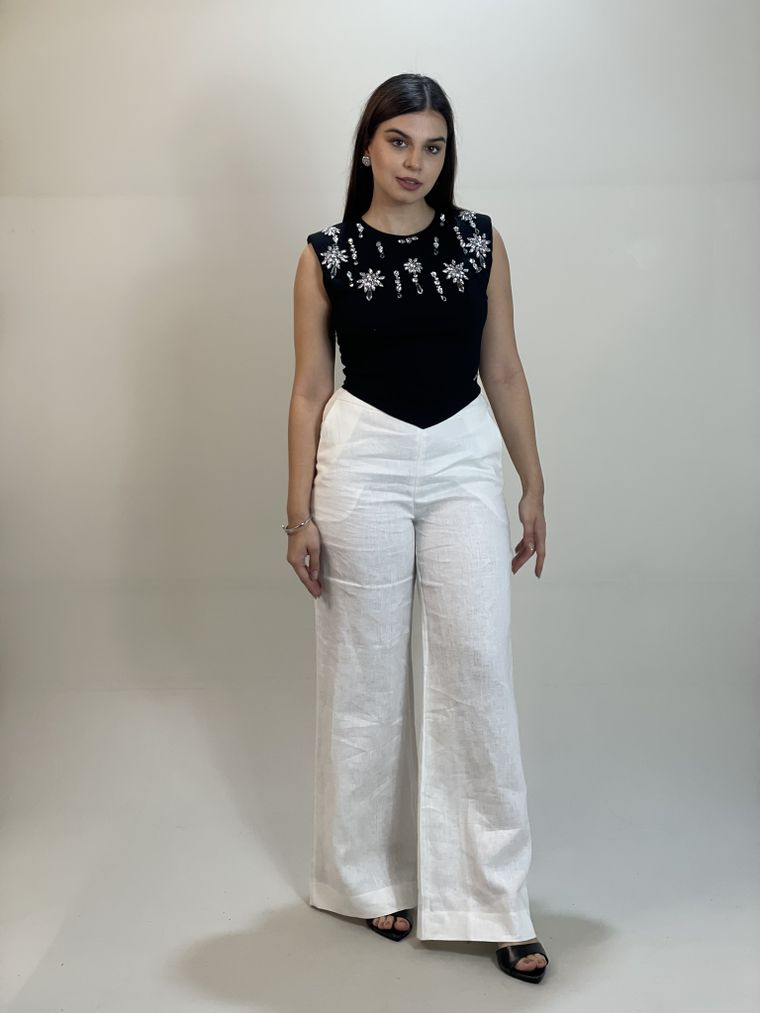 Calca PantalonaLinho Lux Branca