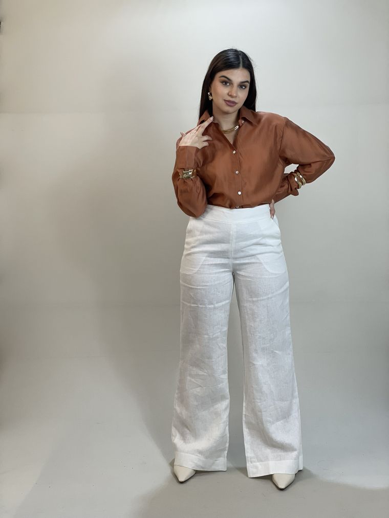 Calca PantalonaLinho Lux Branca