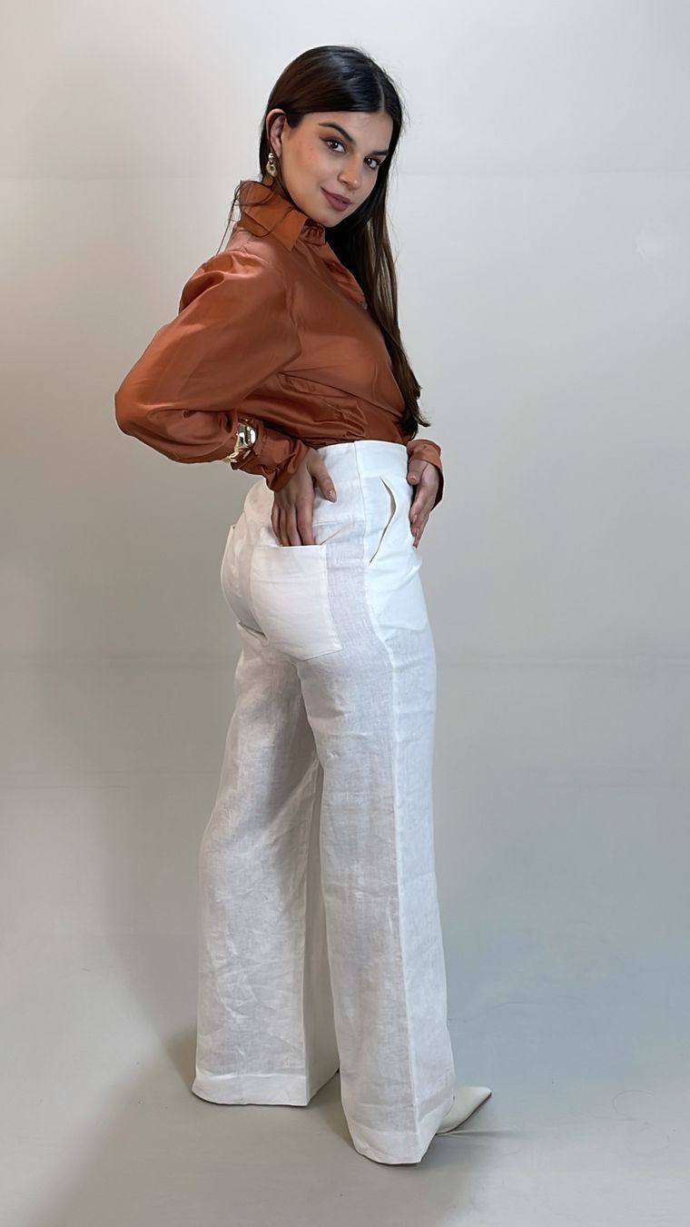 Calca PantalonaLinho Lux Branca