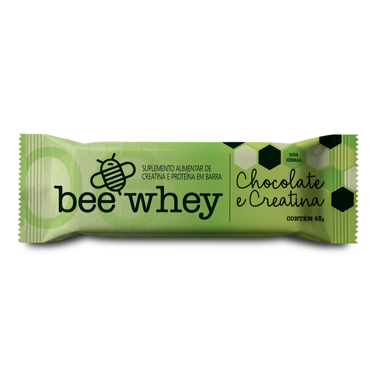 Barra de Proteína BeeWhey Chocolate + Creatina | Caixa com 12 barras