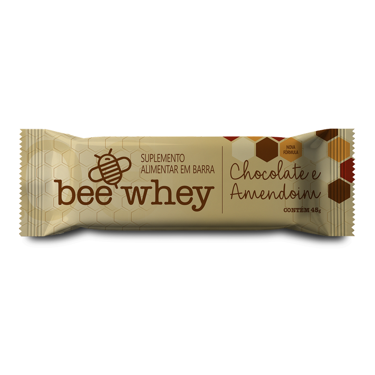 Barra de Proteína BeeWhey Chocolate e Amendoim | Caixa com 12 barras