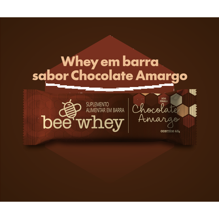Barra de Proteína BeeWhey Chocolate Amargo | Caixa com 12 barras