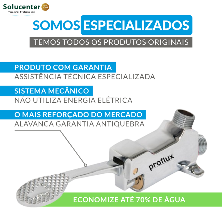 Torneira Com Pedal Antiderrapante Inox 304 P/ Produção Proflux 51.463
