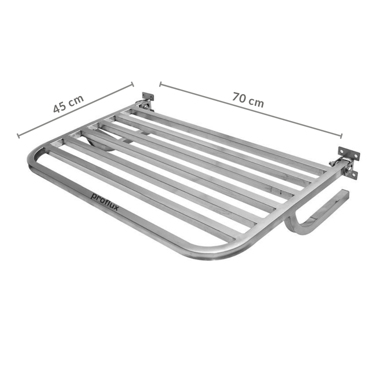 Banco Articulado para Banho em Inox 45x70cm NBR 9050 Proflux 113.002