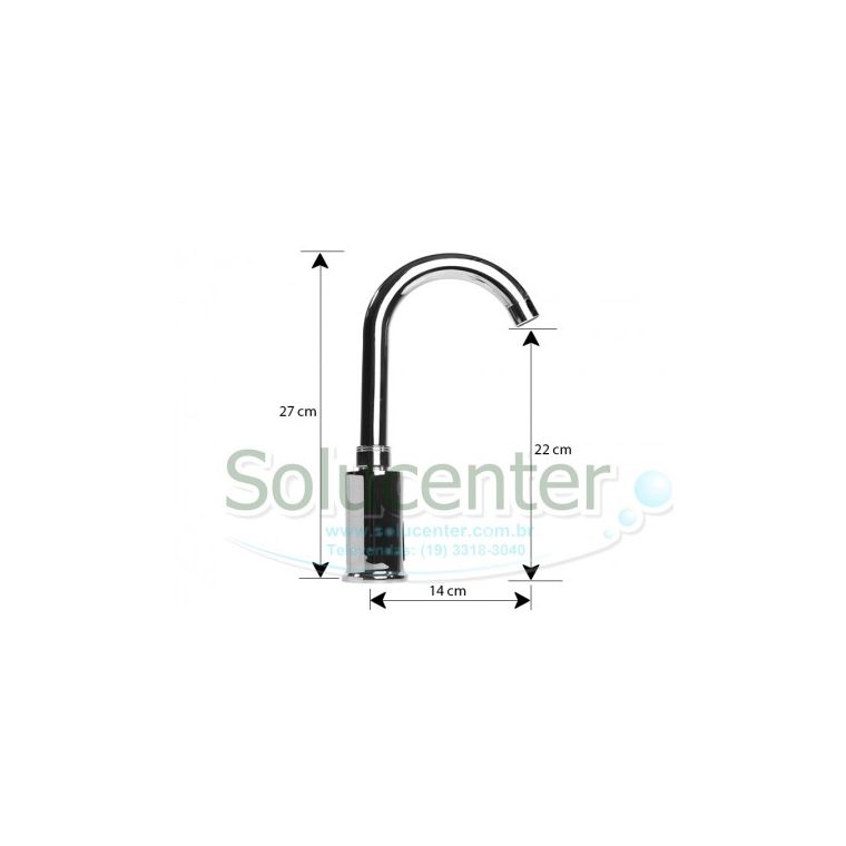 Torneira Sensor On/Off Bivolt Pilhas Cx Prova d' Água Mesa Proflux 51.516