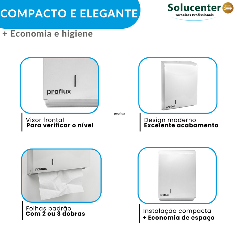 Suporte Dispenser de Papel Toalha em aço pintura epóxi Interfolhas 115.006