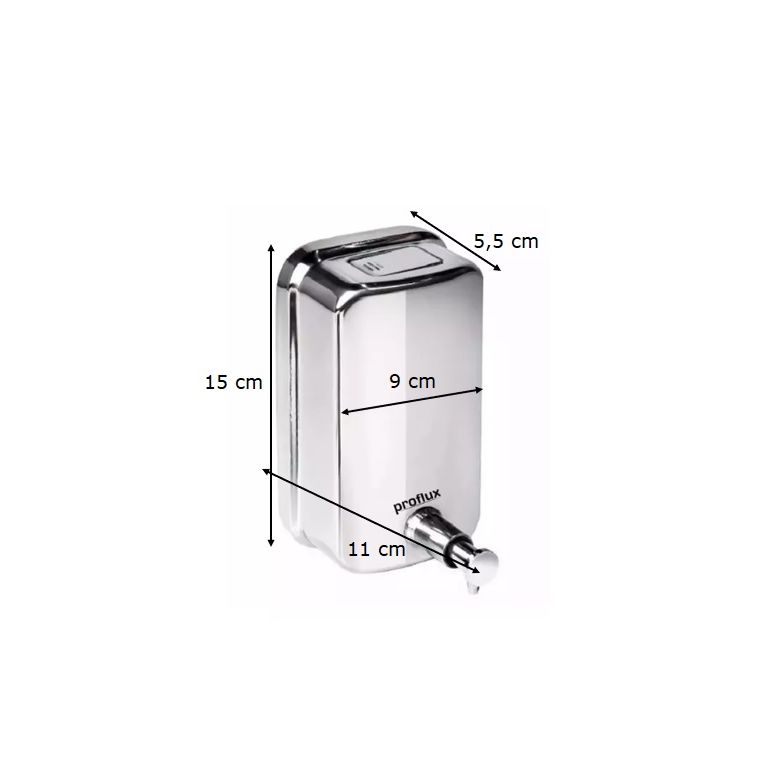 Saboneteira / Dispenser de Pressão Inox 0500ml s/ Visor (51.318)