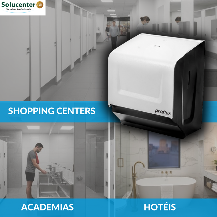 Toalheiro / Dispenser de Papel Toalha Bobina em Epóxi Branco 14.023