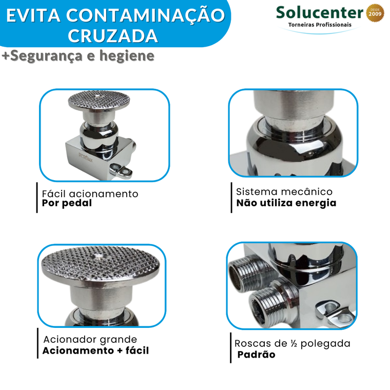 Acionador de Pedal Mecânico Torneira Proflux para Joelho 51.150