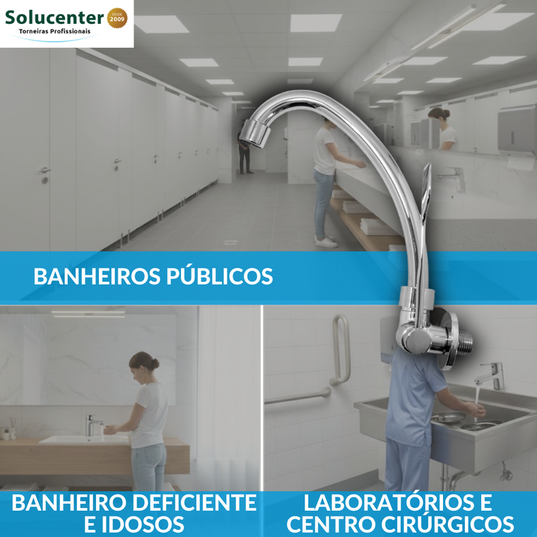 Torneira Clínica Alavanca Parede Bica Móvel ABS 21.110