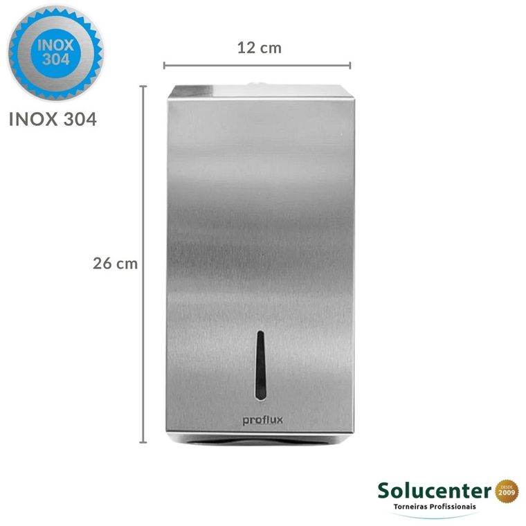 Kit Dispenser Papel Toalha e Papel Higiênico Cai Cai Inox 304 Proflux 51.547