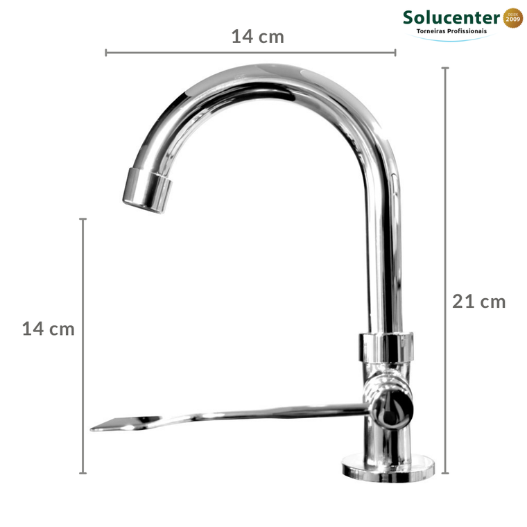 Torneira Clínica Mesa Lavatório ABS Alavanca Bica Móvel - 21.108