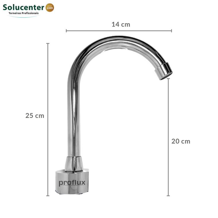 Torneira com Sensor Bica Média Móvel Cx a prova d'água Proflux 51.528AP