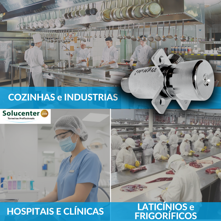 Valvula para Assepsia Acionamento Continuo de Embutir Com Abas Para Torneira Proflux 51.537 