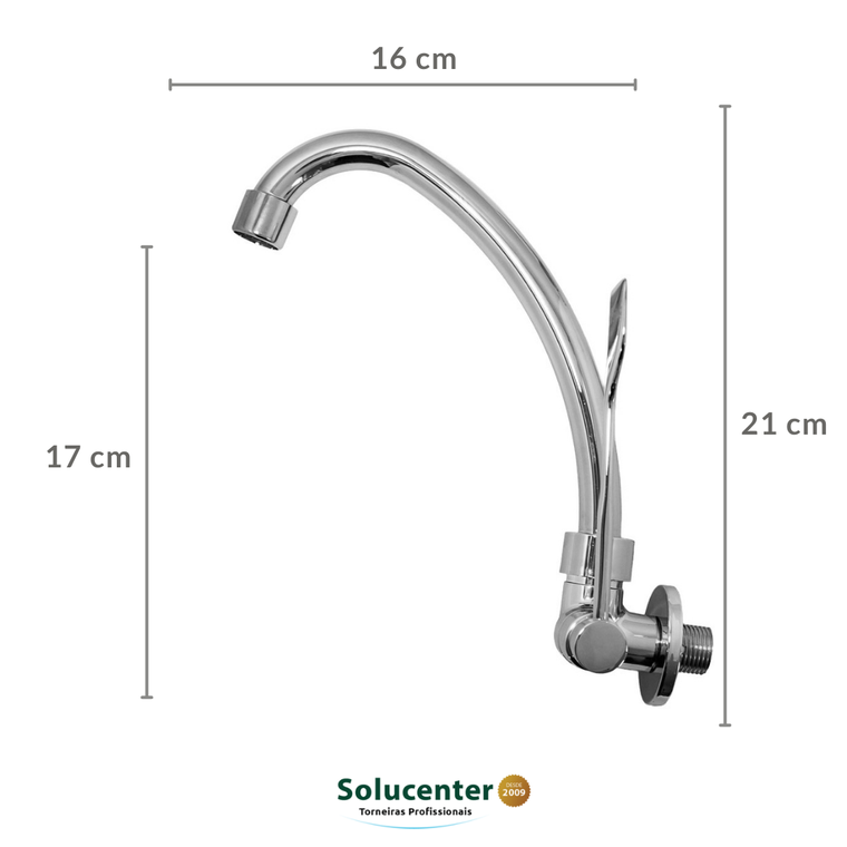 Torneira Clínica Alavanca Parede Bica Móvel ABS 21.110