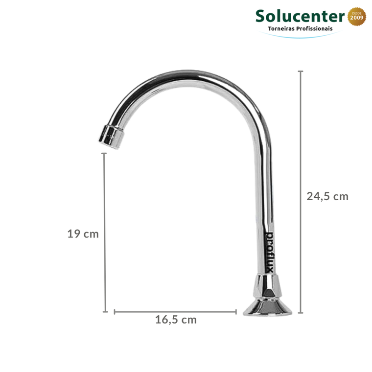 Kit Acionador Joelho Assepsia com Bica Aço inox 304 Proflux 51.551