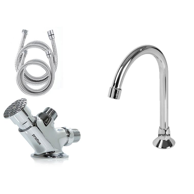 Kit Pedal Acionador Mecanico com Torneira (Bica) e 2 Engates 1.20 mts 51.430