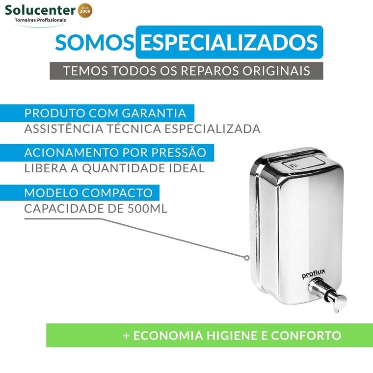 Kit Dispenser Papel Toalha Interfolha + Saboneteira + Porta Rolão Inox 304 Proflux 51.550